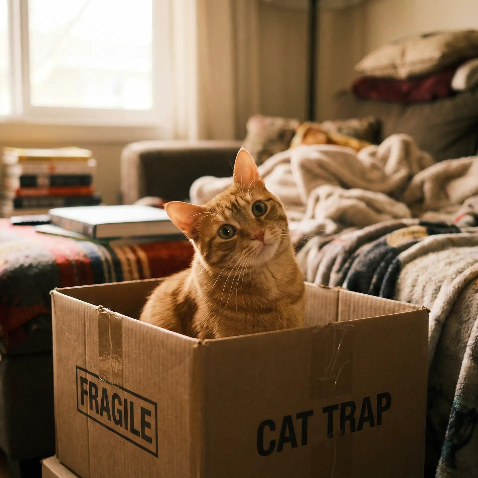 橘猫躲在纸箱里 - 草榴社区最新网址